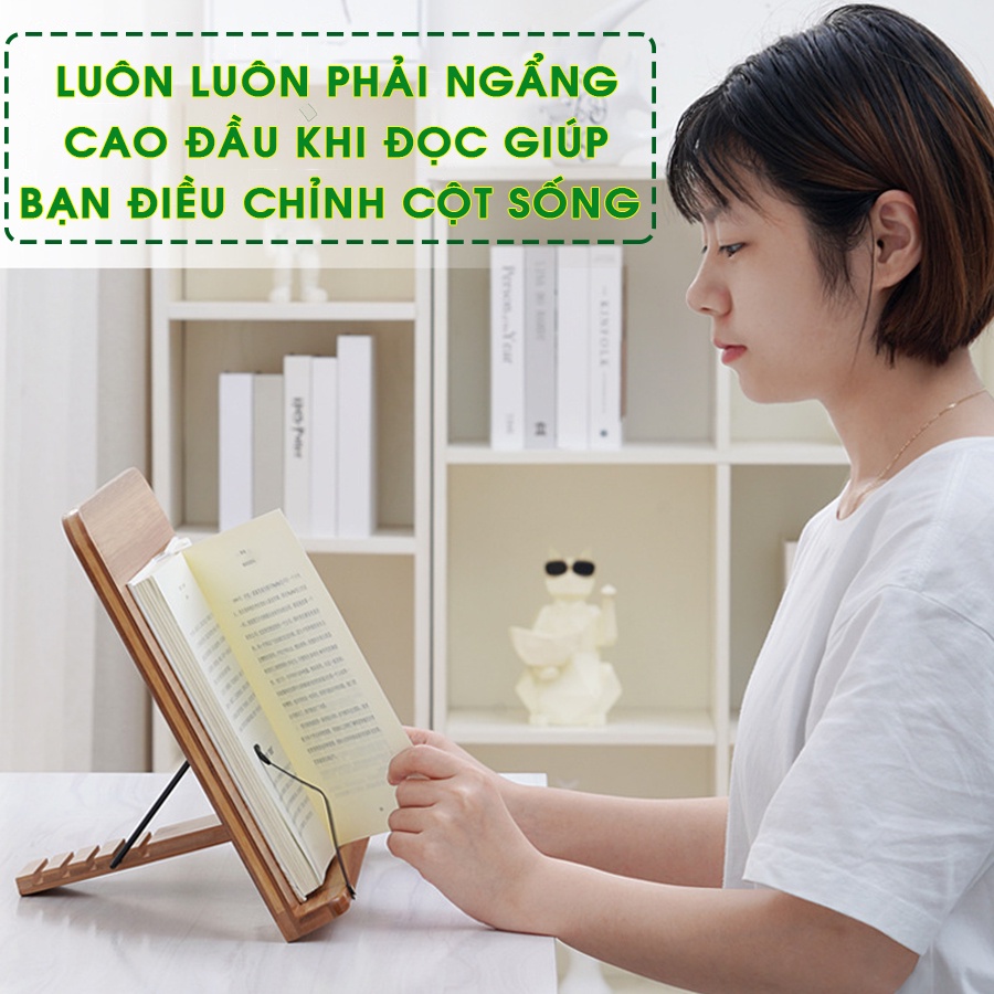 Giá Đỡ Đọc Sách, Kệ Đỡ Đọc Sách, Giá Đỡ Đọc Kinh Bằng Gỗ Tre Hoàn Toàn Tự Nhiên Giúp Tập Trung Đọc Sách và Học Tập - SNF Bamboo and Craft