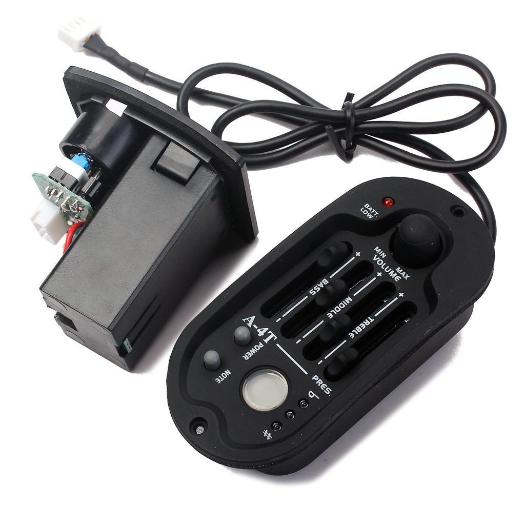 4 Band A-4T EQ Folk Guitar Preamp Equalizer Piezo Pickup with LCD Tuner 10cm