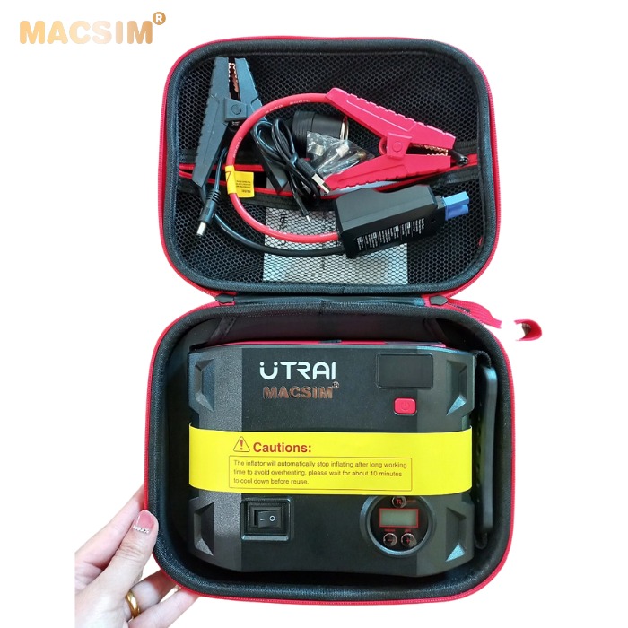 Thiết bị bơm hơi Macsim utrai đa năng 4 trong 1 Bộ kích điện ắc quy xe hơi mini