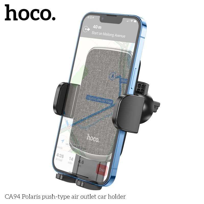 Giá đỡ điện thoại xe hơi kẹp cửa gió Hoco CA94 Polaris xoay 360 độ phù hợp cho điện thoại 4.5 - 6.7 inch - Hàng chính hãng