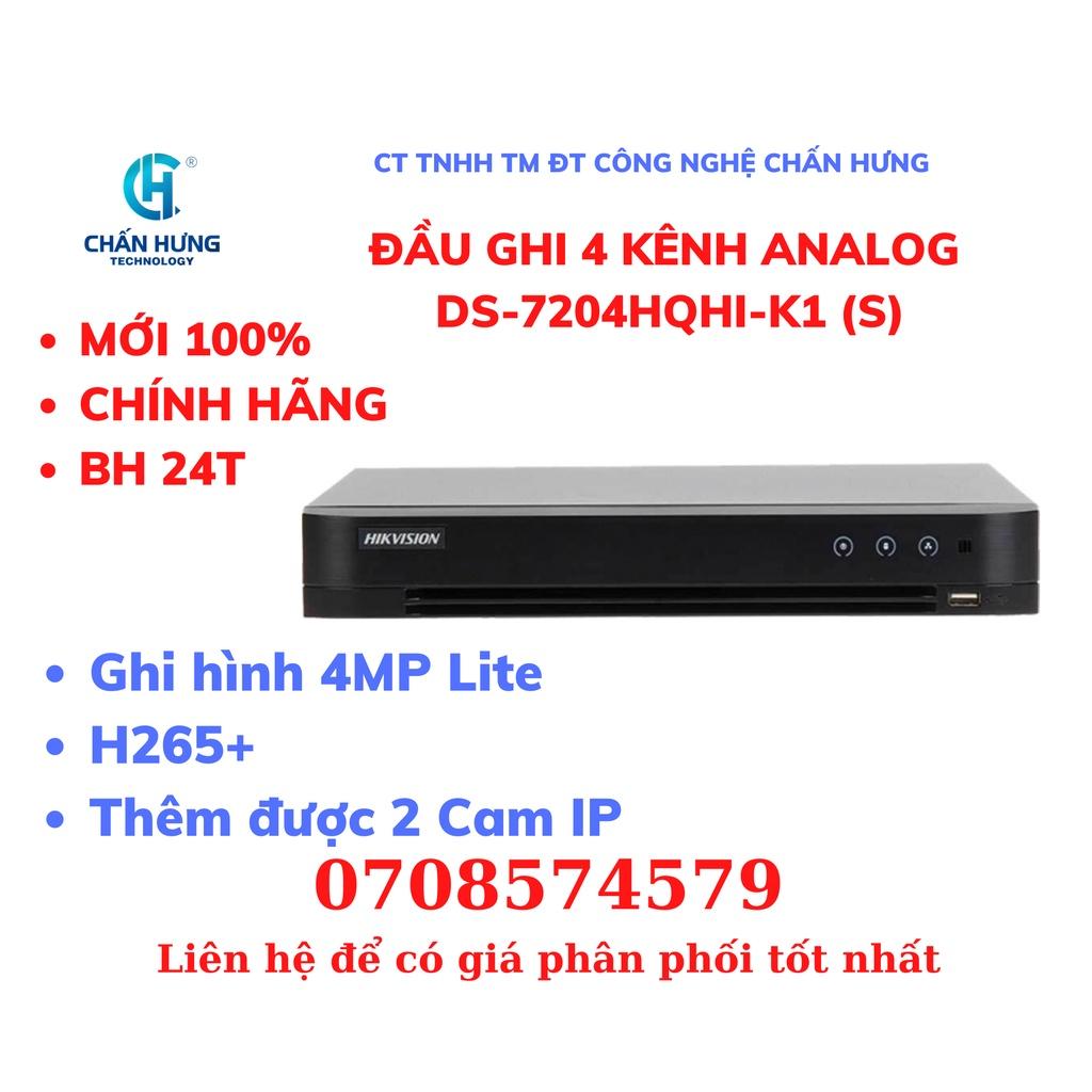 Đầu Ghi 4 Kênh Analog Hikvison DS-7204HQHI-K1 - Hàng chính hãng