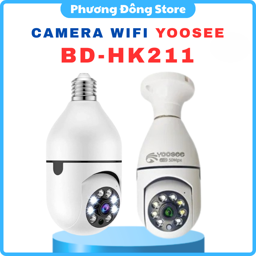 CAMERA WIFI TRONG NHÀ YOOSEE BD-HK211/QS211 FULL HD BÓNG ĐÈN 2 MẮT - Góc Rộng Nét, Hồng Ngoại, Quay Đêm - Hàng nhập khẩu