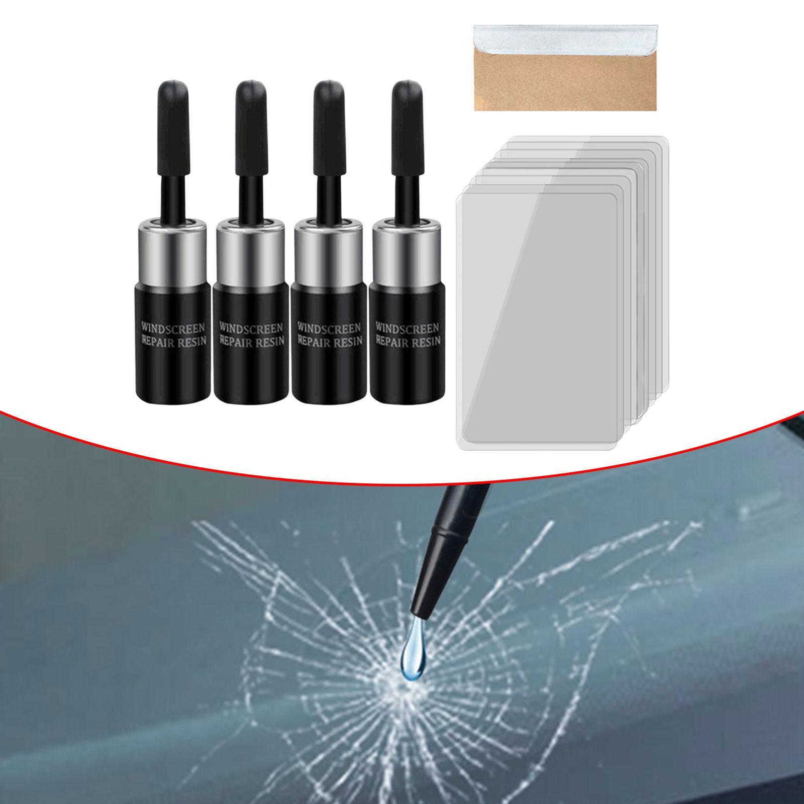 4x Car Windshield Crack Repair Resin , Scratch Remover, Easy to Use, Fixing Chips Cracks, Vehicle Glass DIY Windscreen Tool Nano Fluid Filler