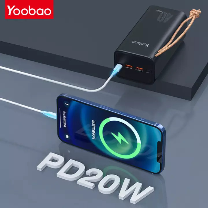 (Hàng chính hãng) Pin sạc dự phòng Yoobao H40, dung lượng 40000mAh, công suất 45W sạc nhanh cho điện thoại , macbook, laptop. Thích hợp cho chuyến du lịch xa, công tác,...