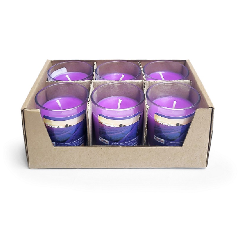 Hộp 6 ly nến thơm votive Miss Candle FTRAMART NQM0413 Lavender (Hương oải hương)