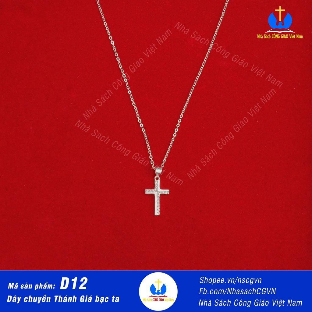 Dây chuyền bạc ta thánh giá đá bạc ta mẫu D12