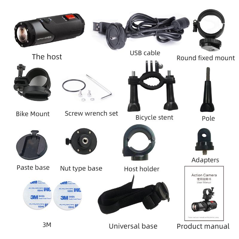 Camera Hành Động Chống Nước 4K WiFi Mũ Bảo Hiểm Video Camera Cho Xe Máy Xe Đạp Xe Đạp Mũ Bảo Hiểm Moto Máy Quay Thể Thao Cam SOOCOO S20
