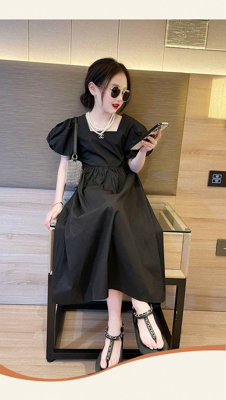 DONGSHOP HOT Cô gái ăn mặc mùa hè 2023 vừa lớn bé váy cô gái mỏng mùa hè ăn mặc phong cách phương Tây thời trang đầm dài cho trẻ em