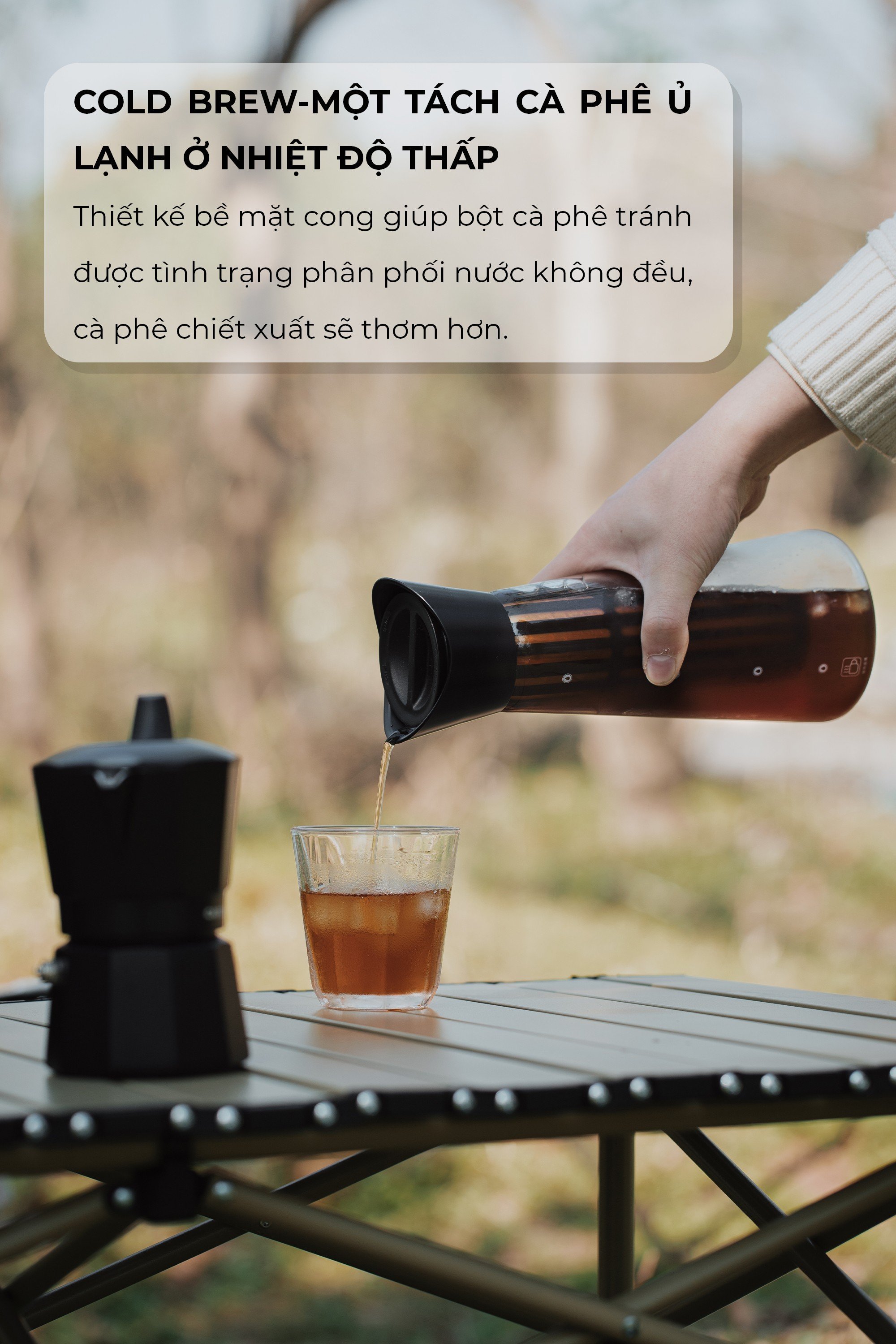 Bình thủy tinh pha cà phê cold brew ngâm lạnh detox trà CAFE DE KONA