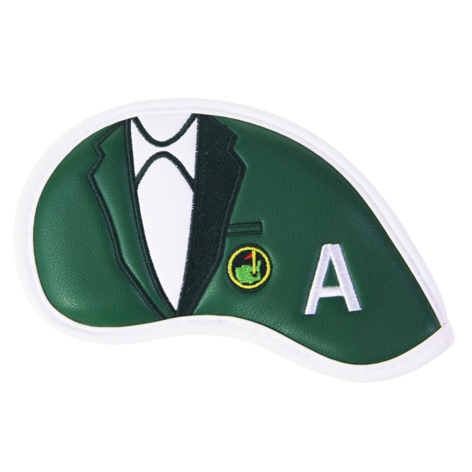 10PCS Golf Iron Covers, Thick PU Leather Golf Club Head Covers Set 4 5 6 7 8 9 P A S X Outdoor Golf Sports Equipments