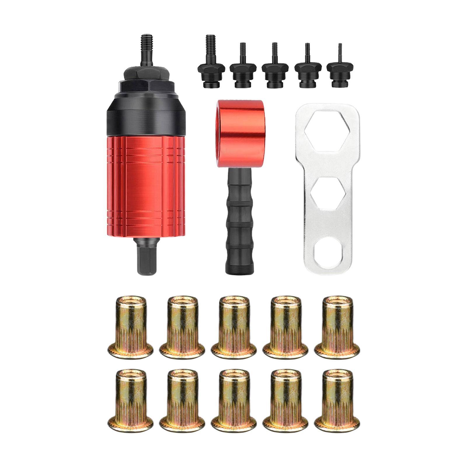 Rivet Nut Drill Adaptor Attachment Hand Riveter for Car Electrical Appliance