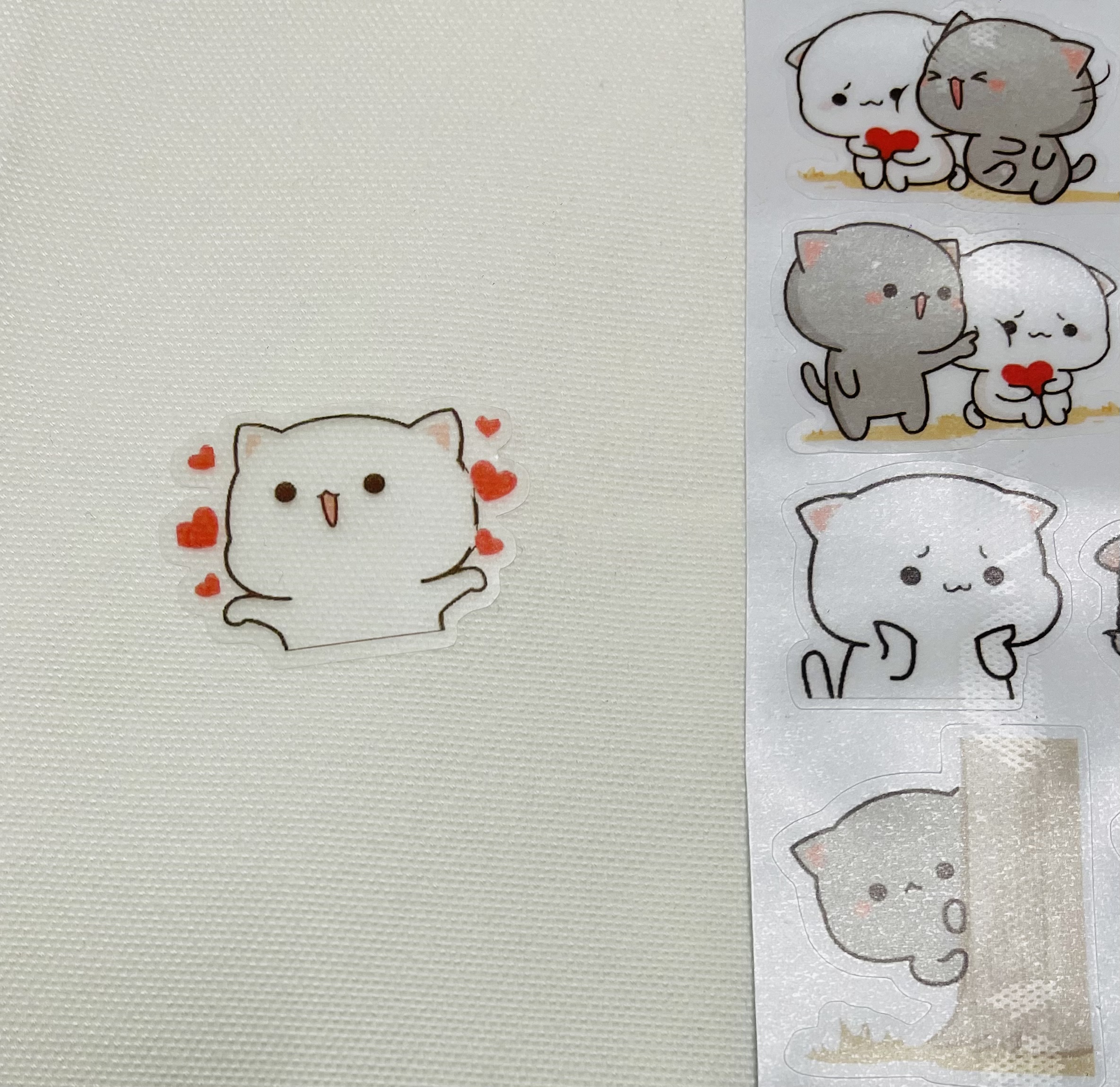 Sticker mèo Mochi trong suốt 30-60 hình khác nhau/ hình dán Mochi mèo cute trong suốt