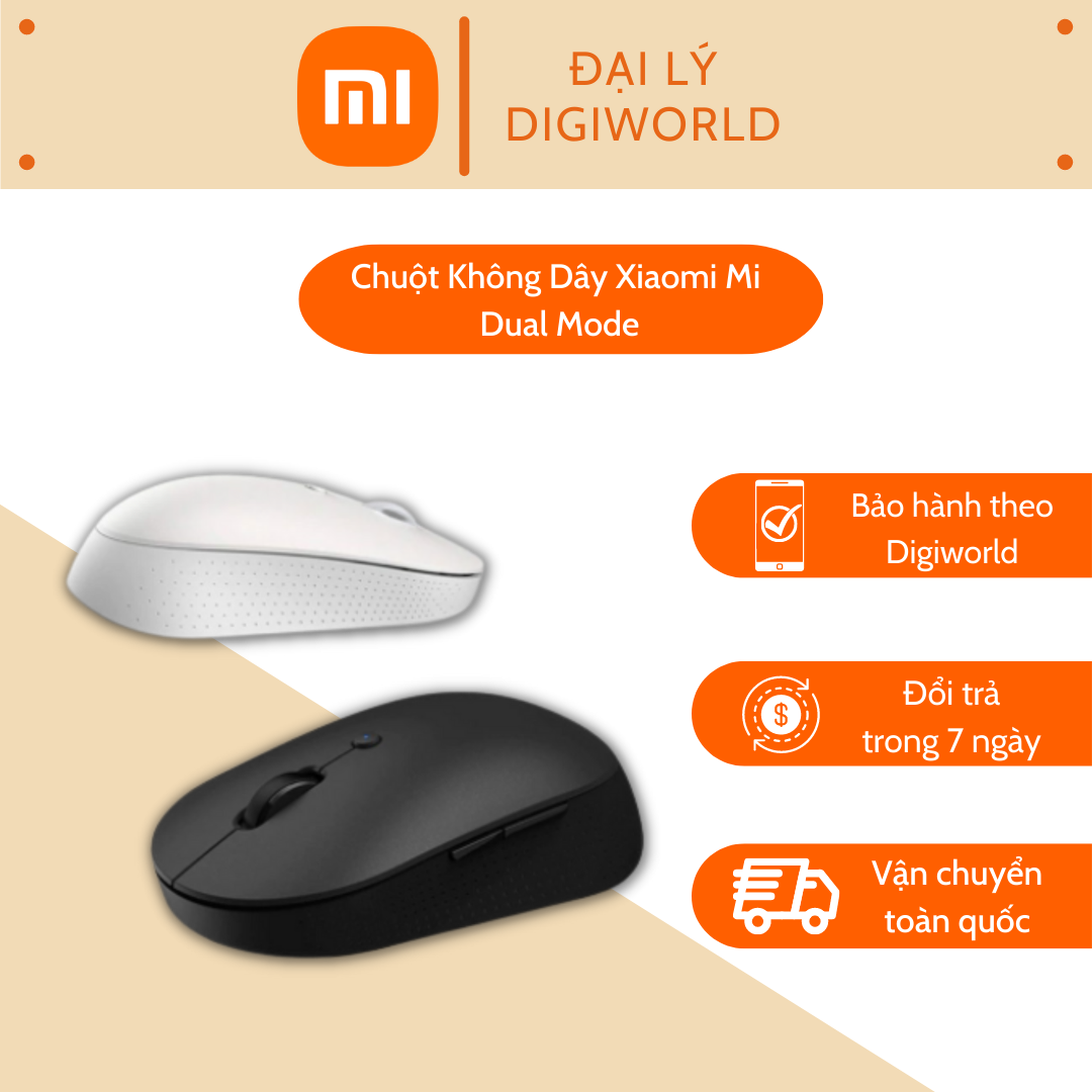 Chuột không dây bluetooth màu Đen - Hàng chính hãng - Mi Dual Mode Wireless Mouse Silent Edition