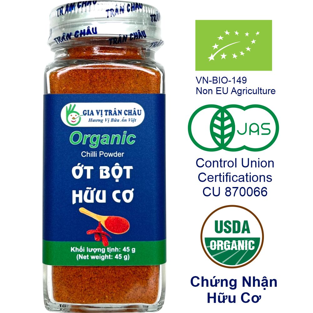 Ớt bột hữu cơ Trân Châu hũ 50g