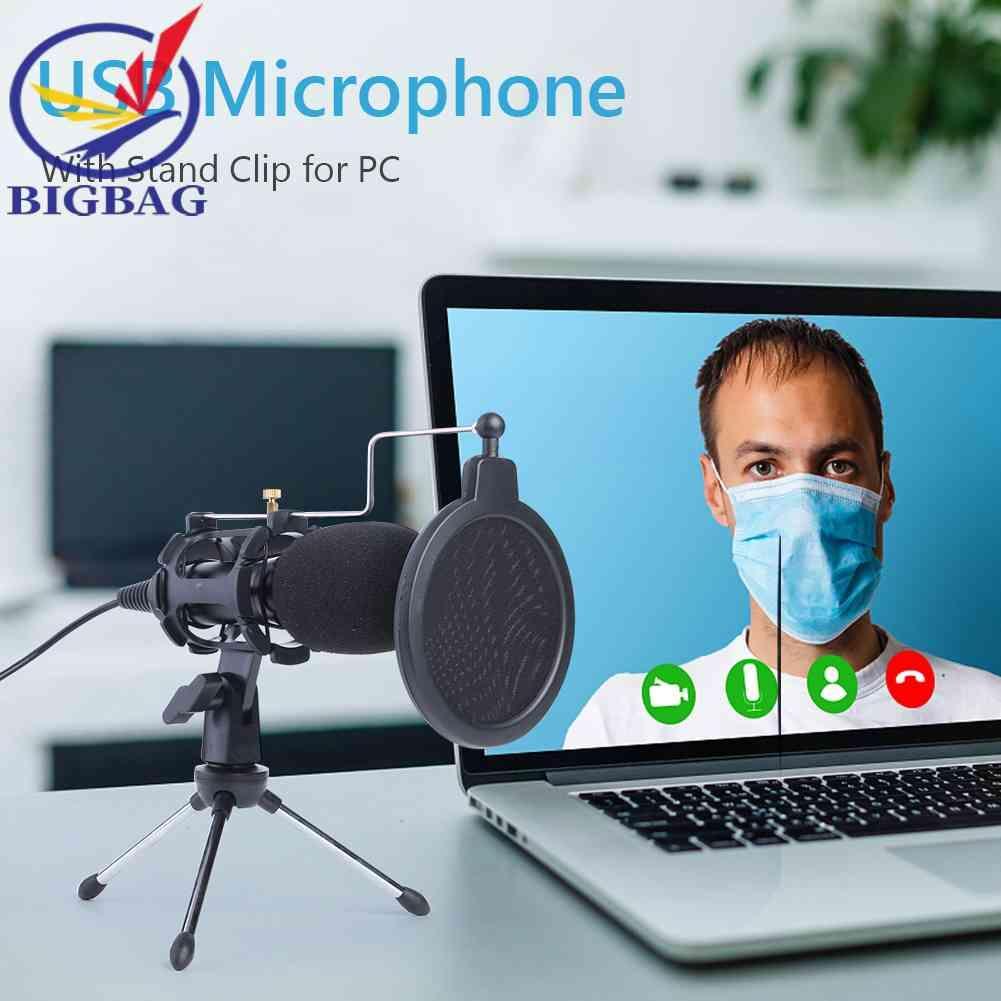 Micro Có Dây USB Kèm Giá Đỡ Cho PC