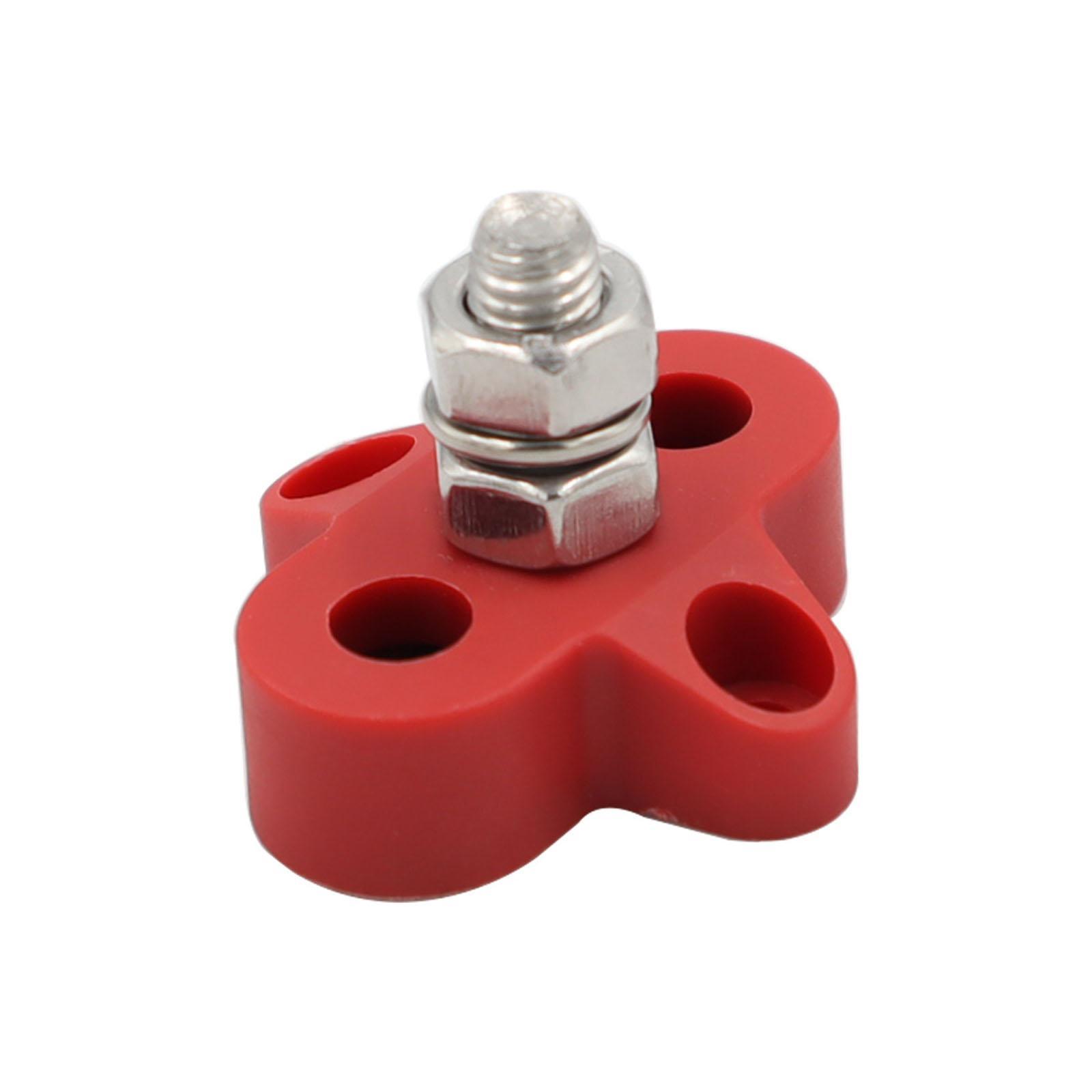 Power Distribution Terminal Block Kits 48V for Truck Car RV Red Single Stud