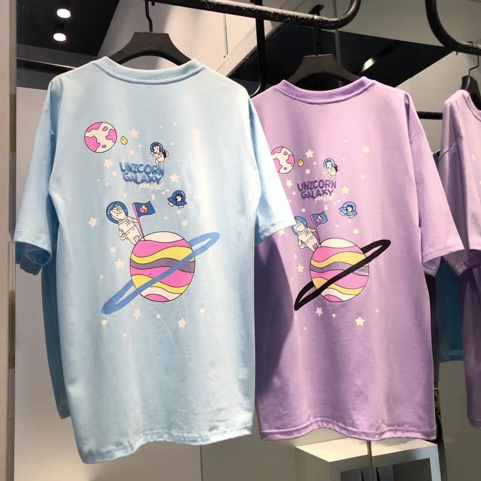 Áo thun tay lỡ form rộng GALAXY UNICORN ulzzang COUPLE UNISEX