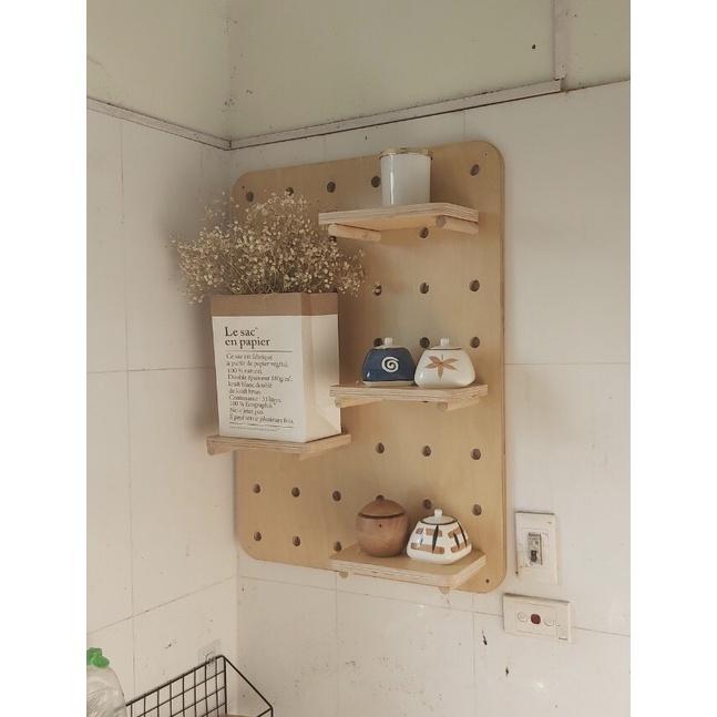Bảng treo Decor PEGBOARD,plywood Kệ treo tường, Kệ Decor, Kệ lỗ, Giá treo lỗ