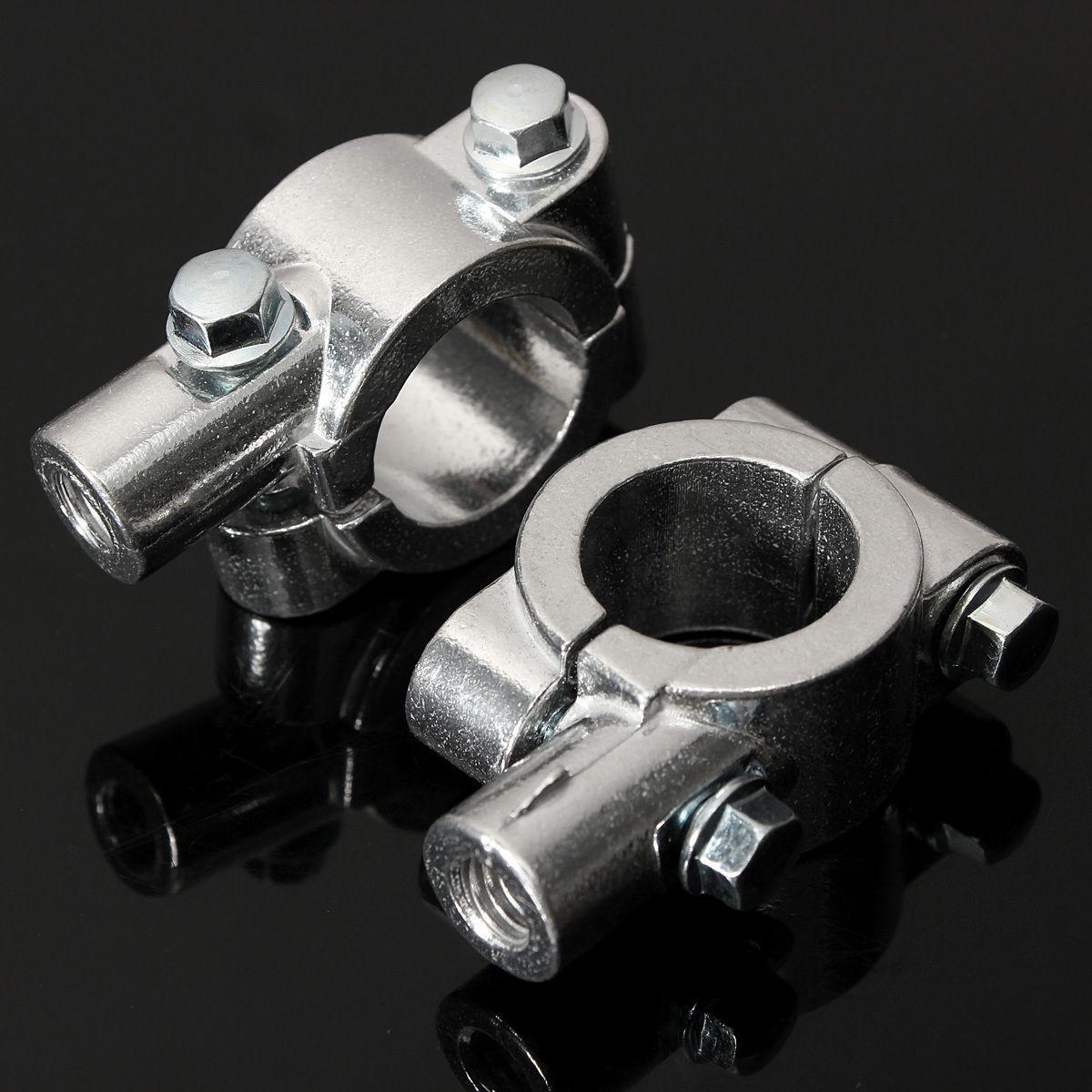 2x Mirror Mount Bracket Clamp for 7/8" Handlebar Motorcycle Chrome