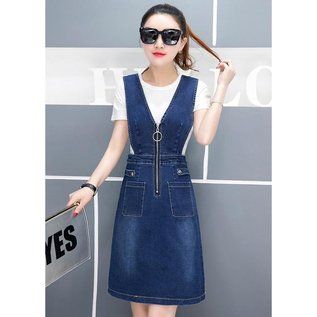 Đầm yếm jeans
