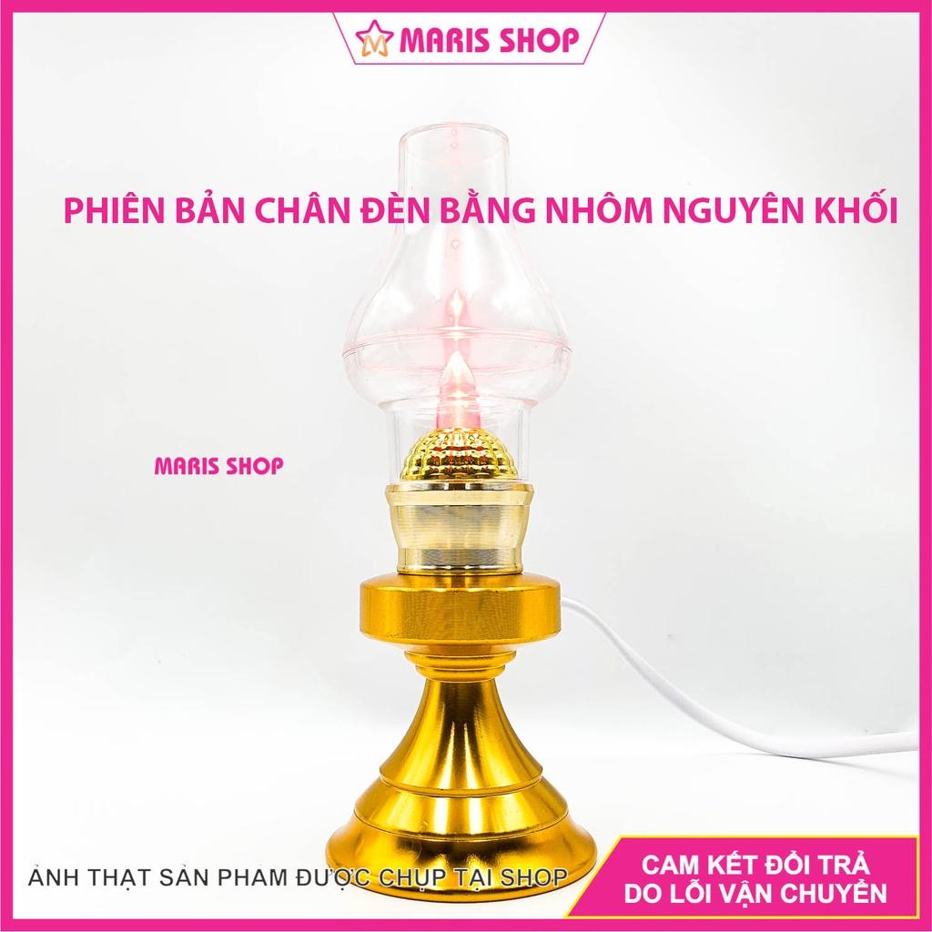 Đèn dầu LED VỎ NHÔM NGUYÊN KHỐI cao cấp để bàn thờ Phật, bàn thờ ông bà, gia tiên, đèn bàn thờ cao cấp sử dụng điện 220v