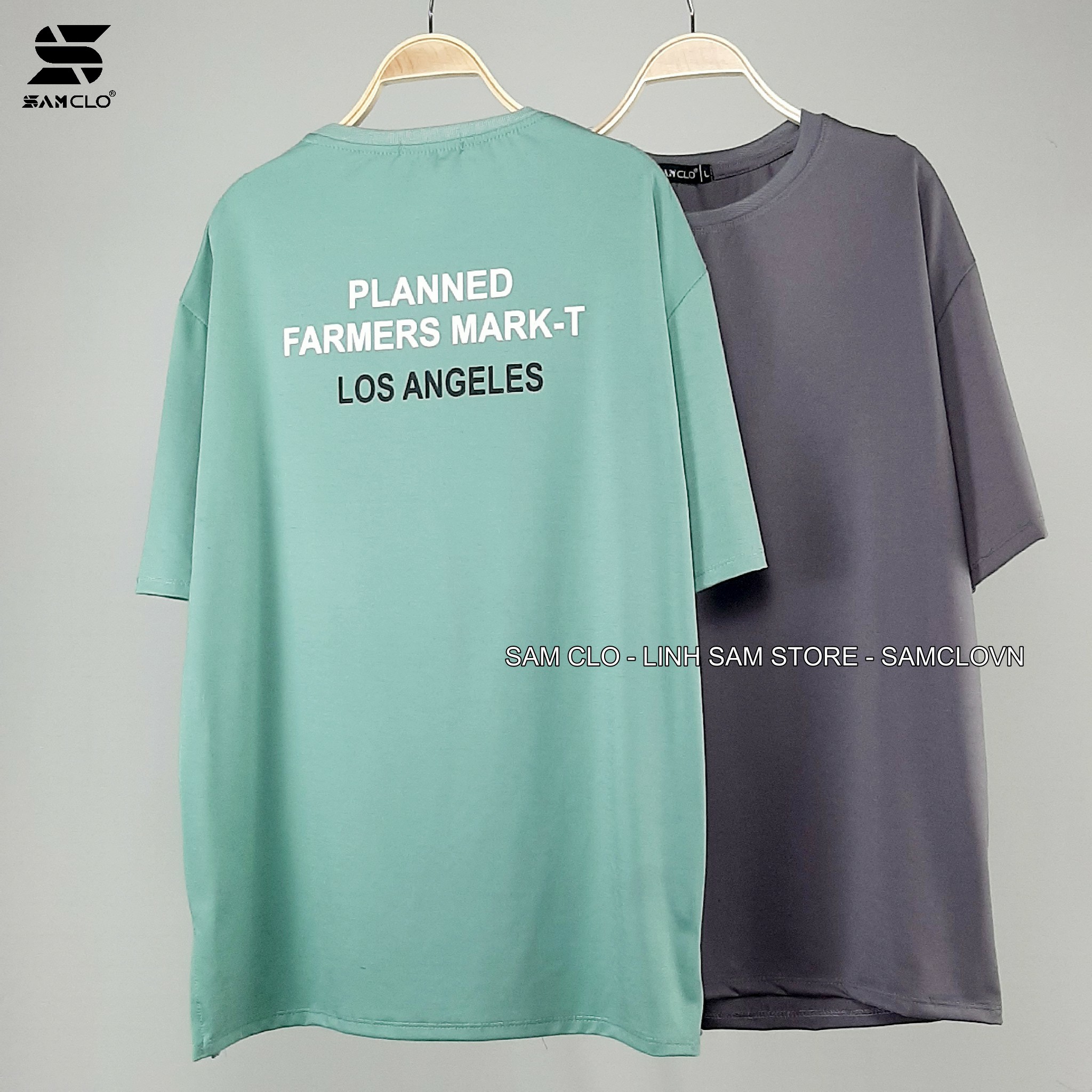 Áo phông tay lỡ SAM CLO nữ freesize thun form rộng dáng Unisex mặc cặp, nhóm, lớp in chữ LOS ANGELES XẺ TÀ