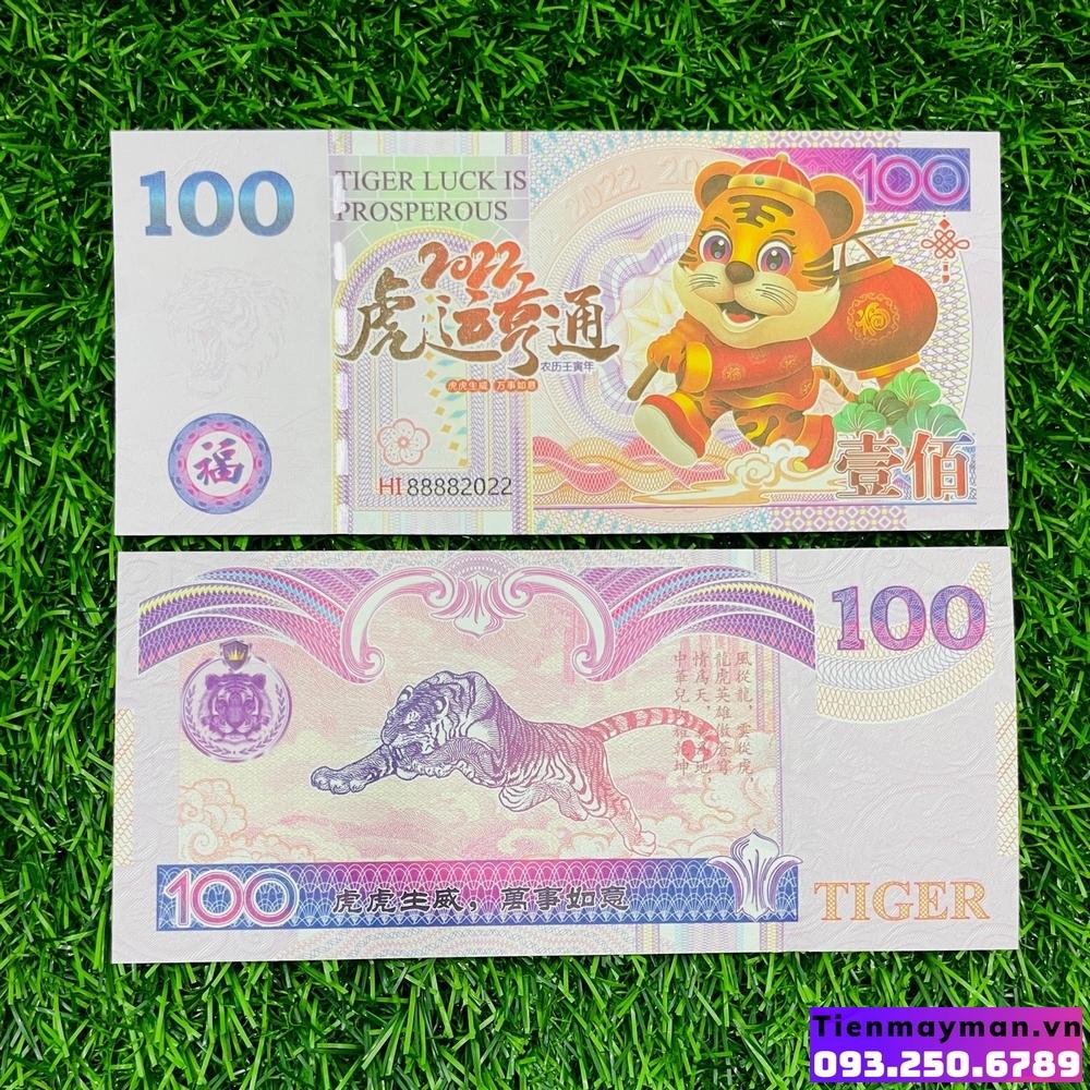 Tiền Đài Loan Con Hổ mệnh giá 100 May Mắn Lì Xì Tết Nhâm Dần, tặng kèm bao lì xì