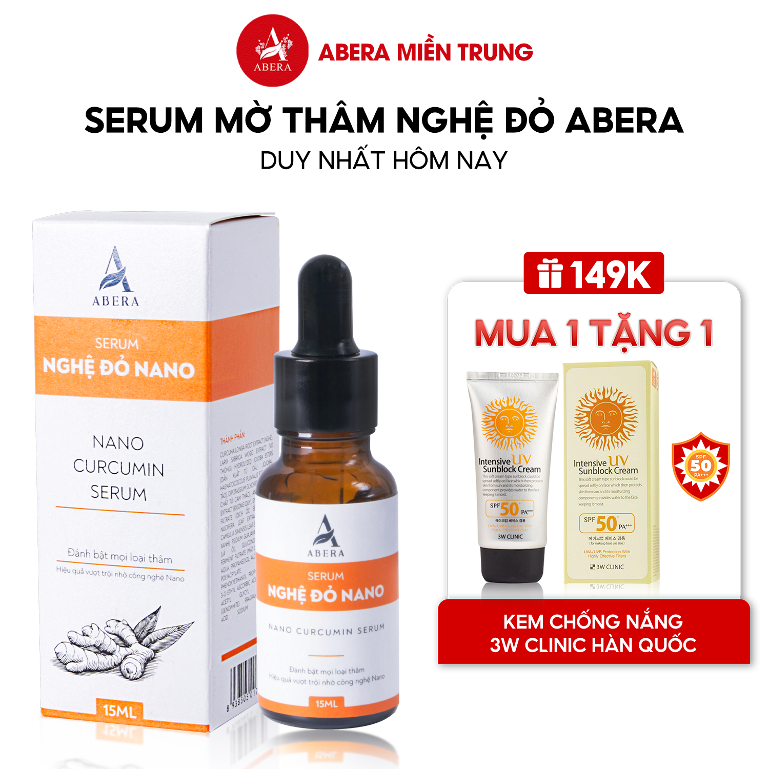 Serum Nghệ Đỏ Nano ABERA - Đánh bật mọi loại thâm