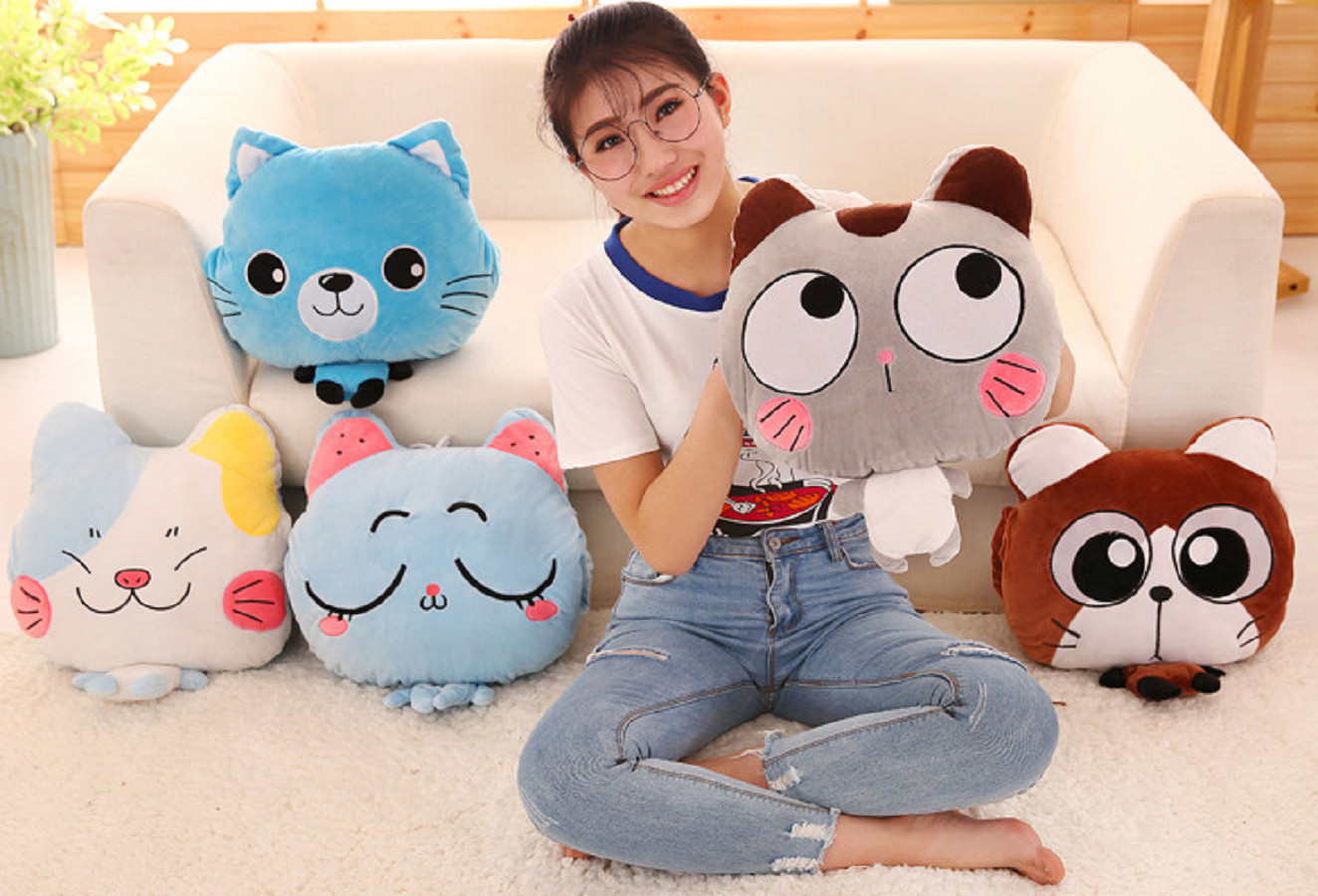 Bộ chăn gối 3 trong 1 chú mèo dễ thương