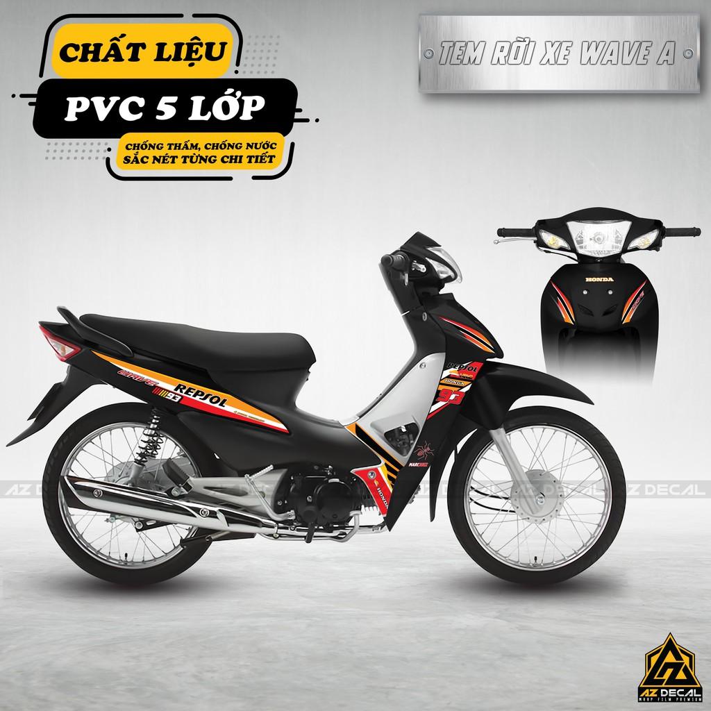 Tem Xe Wave Alpha Chủ Đề Repsol Edition Cam | WA061609RS | Tem PVC Cao Cấp Chính Xác Từng Chi Tiết