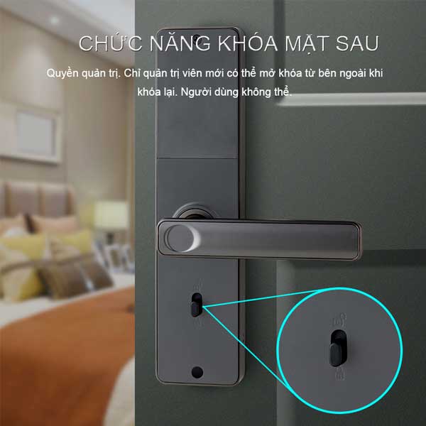 Khóa điện tử thông minh khóa vân tay cửa gỗ PASINI PS01VG50 - Thân khóa tự động, 5 cách mở cửa, mở khoá vân tay - Hàng Chính hãng