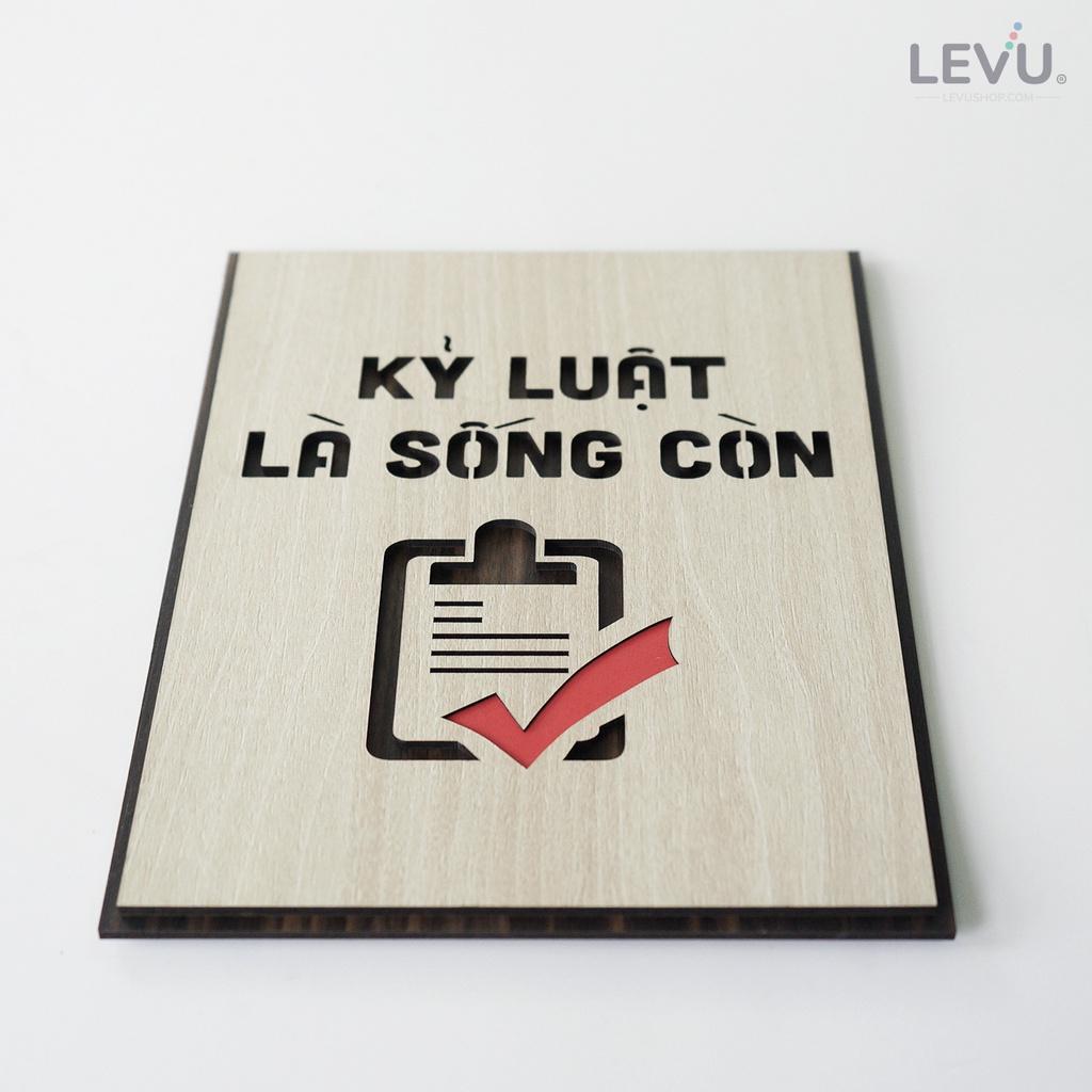 Tranh văn phòng LEVU LV042 "Kỷ luật là sống còn" treo tường trang trí phòng