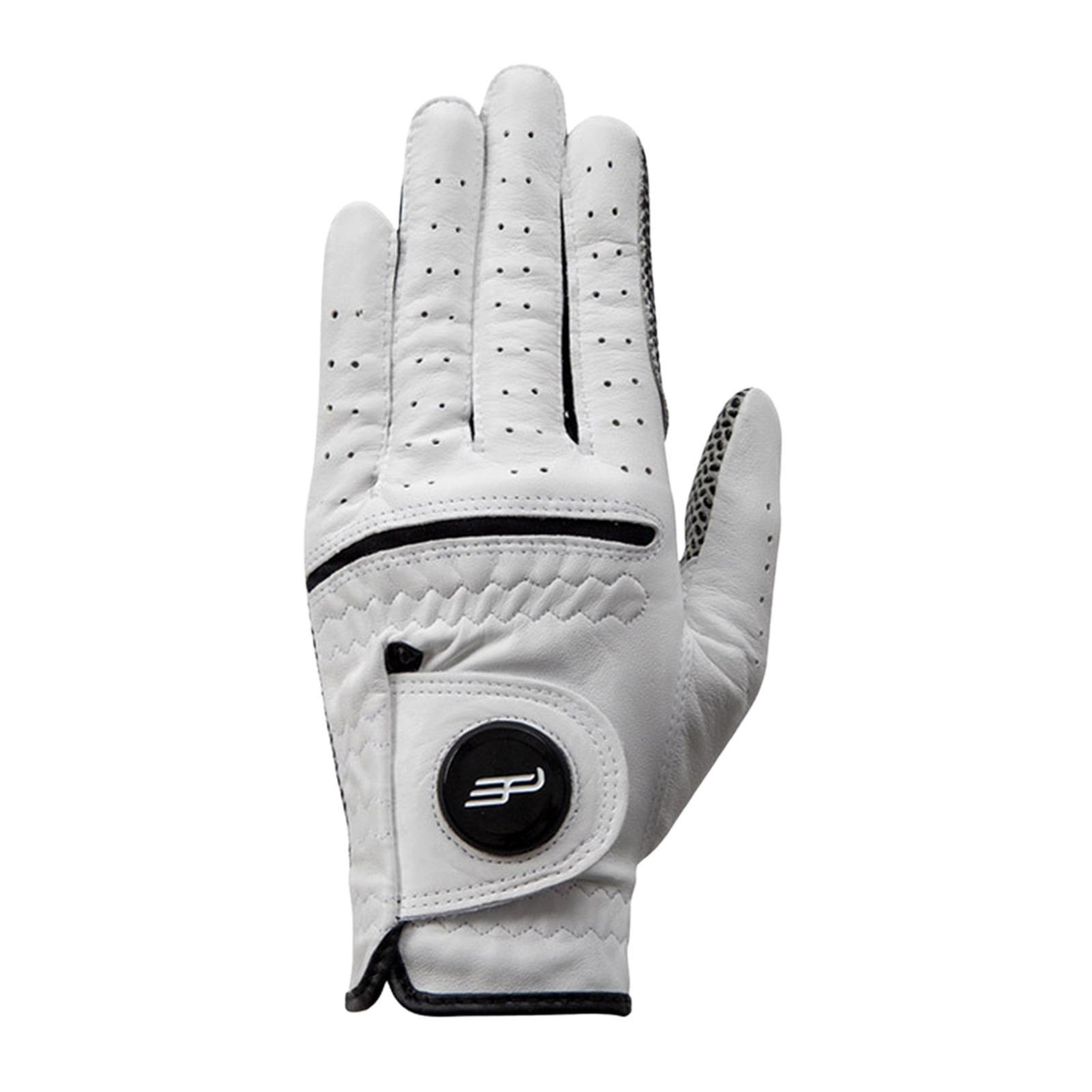 Men Golf Glove Left Hand Soft Breathable Golfer Gloves with Golf Marker
