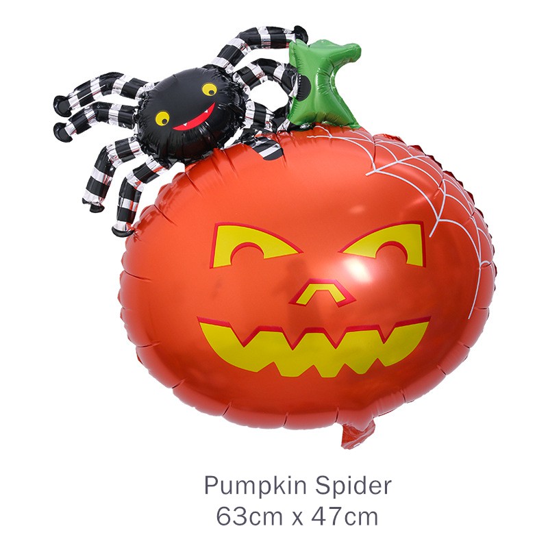 Bong bóng nhện bí ngô trang trí Halloween
