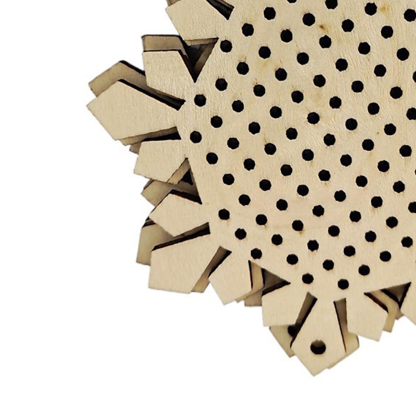 12Pcs Cross Stitch Pendant Blank Wood Shapes for Handmade Embroidery Style 1