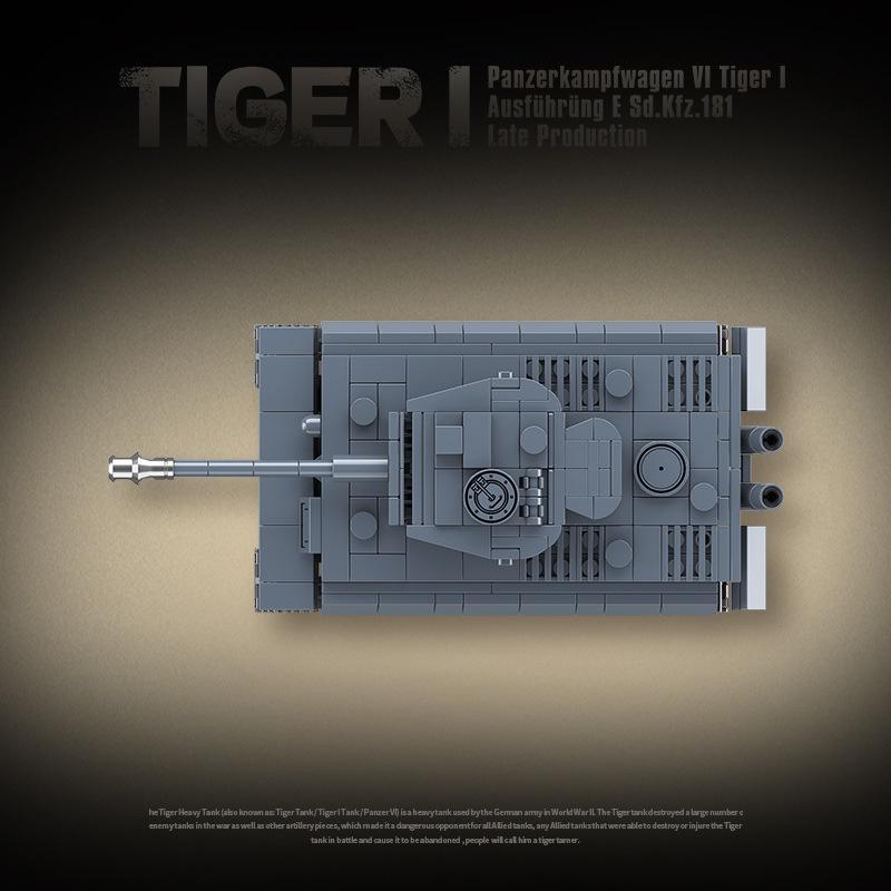 Đồ chơi Lắp ráp Xe Tăng Đức Tiger I, Quanguan 100242 Panzer Tank, Xếp hình thông minh, Mô hình Xe Tăng