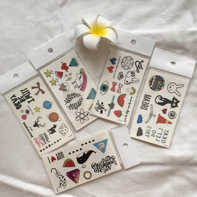 Set Mini 1 tấm tatto Bộ Nhiều Mẫu anime Hình Xăm Dán, Hình Xăm mini Tattoo Cao Cấp hình xăm 3d