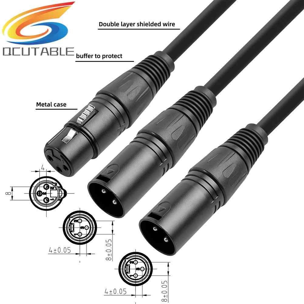 Cáp Chia 3 Pin XLR Sang XLR KéP HìNh Chữ Y 50cm - MàU Đen