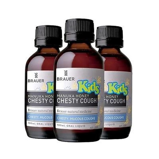 Siro giảm ho cho bé từ 2 tuổi Brauer Kids Manuka Honey Chesty Cough giảm ho khan, ho có đờm - QuaTangMe Extaste