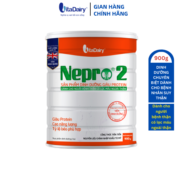 Sữa bột Nepro 2 900g dành cho người bệnh thận đã chạy thận - VitaDairy