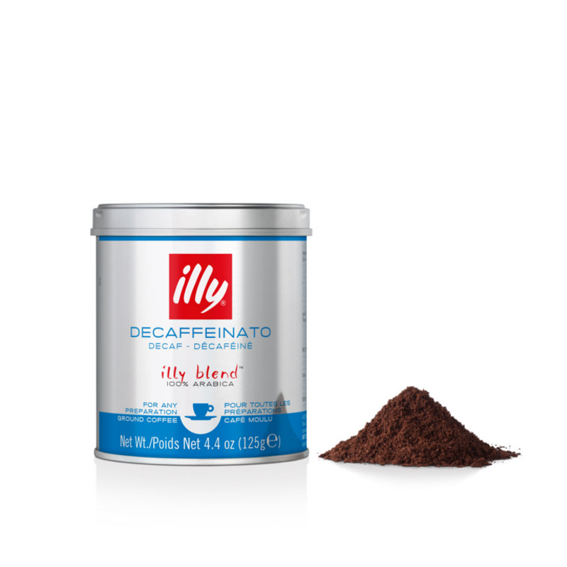 Cà phê dạng hạt hoặc bột pha máy illy Coffee Decaffeinated Medium roasted- 250gr Whole bean - 100% Arabica - Tách Cafein hương thơm tinh tế của caramel, hoa cam và hoa nhài.