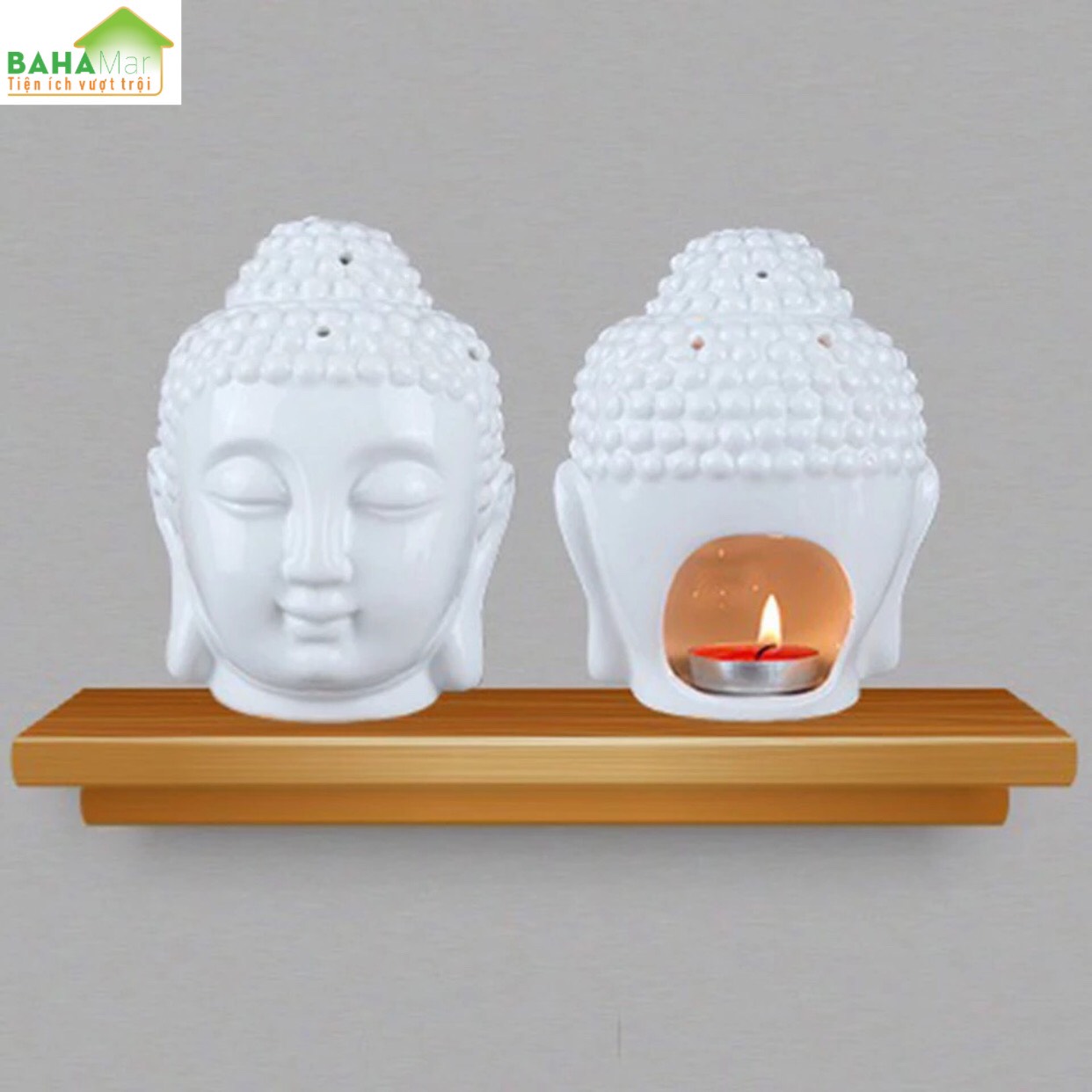 ĐẦU PHẬT ĐỐT NẾN XÔNG TINH DẦU BẰNG GỐM CAO CẤP - TRANG TRÍ NHÀ "BAHAMAR" sử dụng để trang trí nhà cửa và hương liệu. cho phép ánh sáng của nến tỏa sáng trong