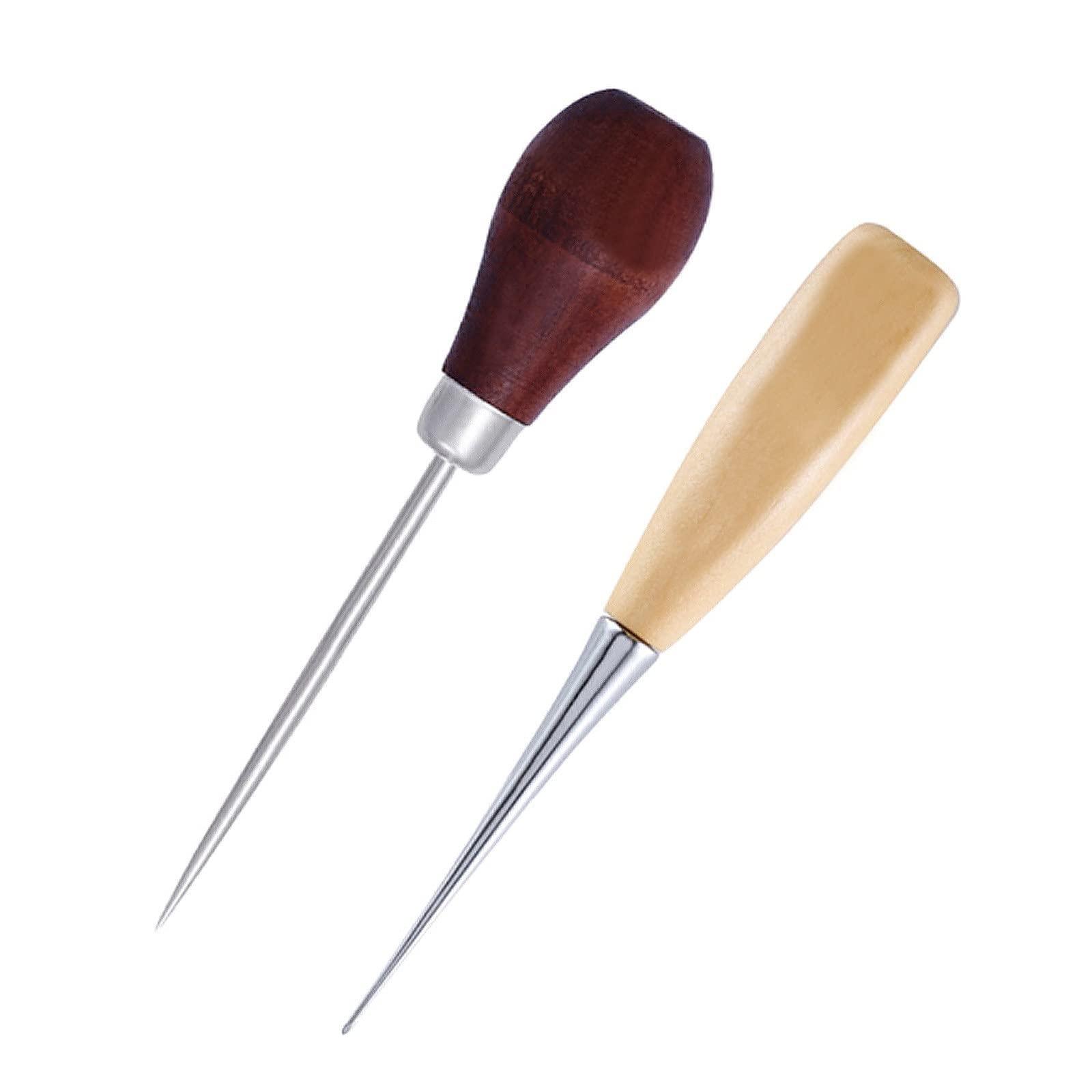 2 Cái Tay Cầm Gỗ Hình Tròn Máy May Hình Quả Bầu Dụng Cụ Đục Lỗ