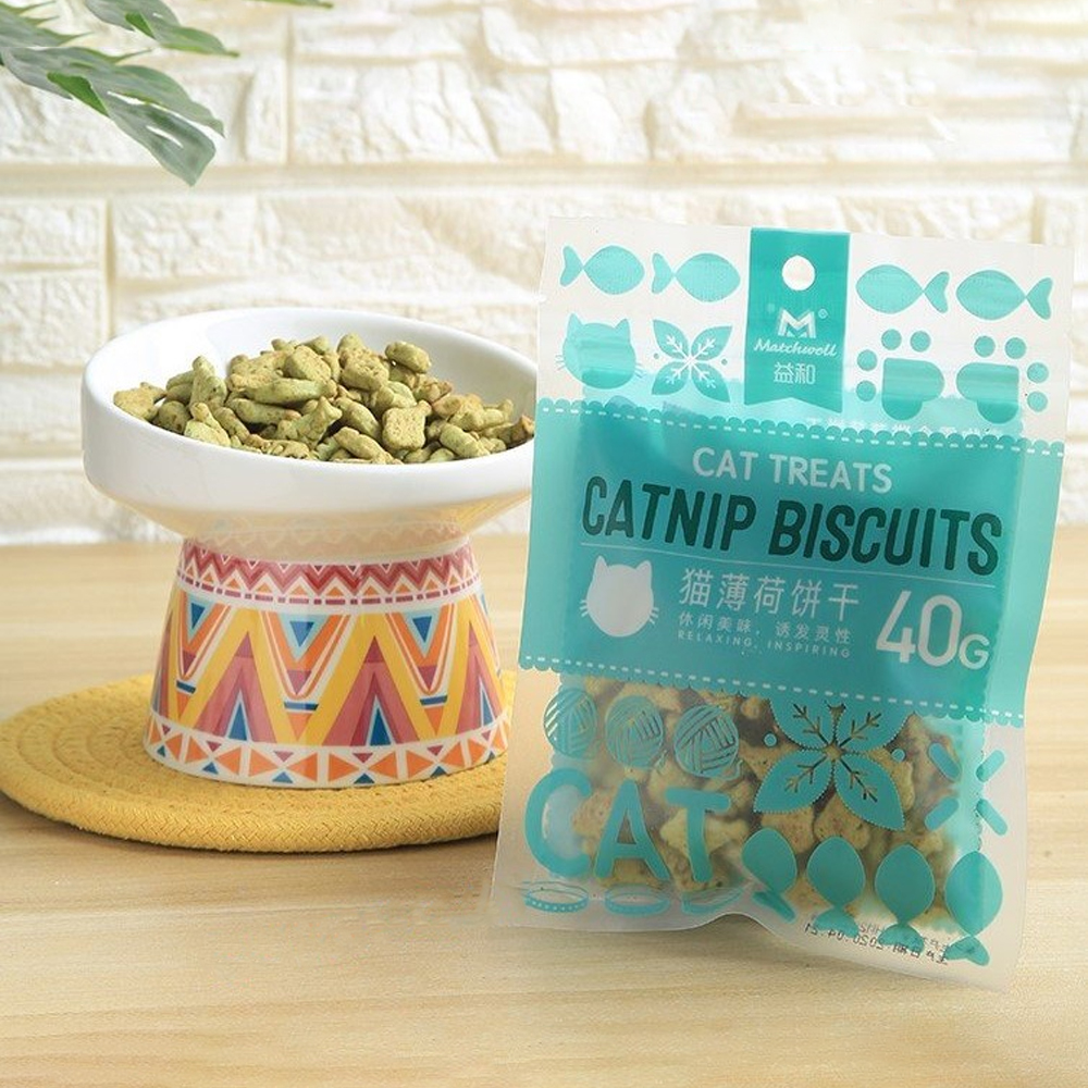 Bánh Cá Biscuits Catnip Giảm Búi Lông Viêm Răng Hôi Miệng Cho Mèo Gói 40g
