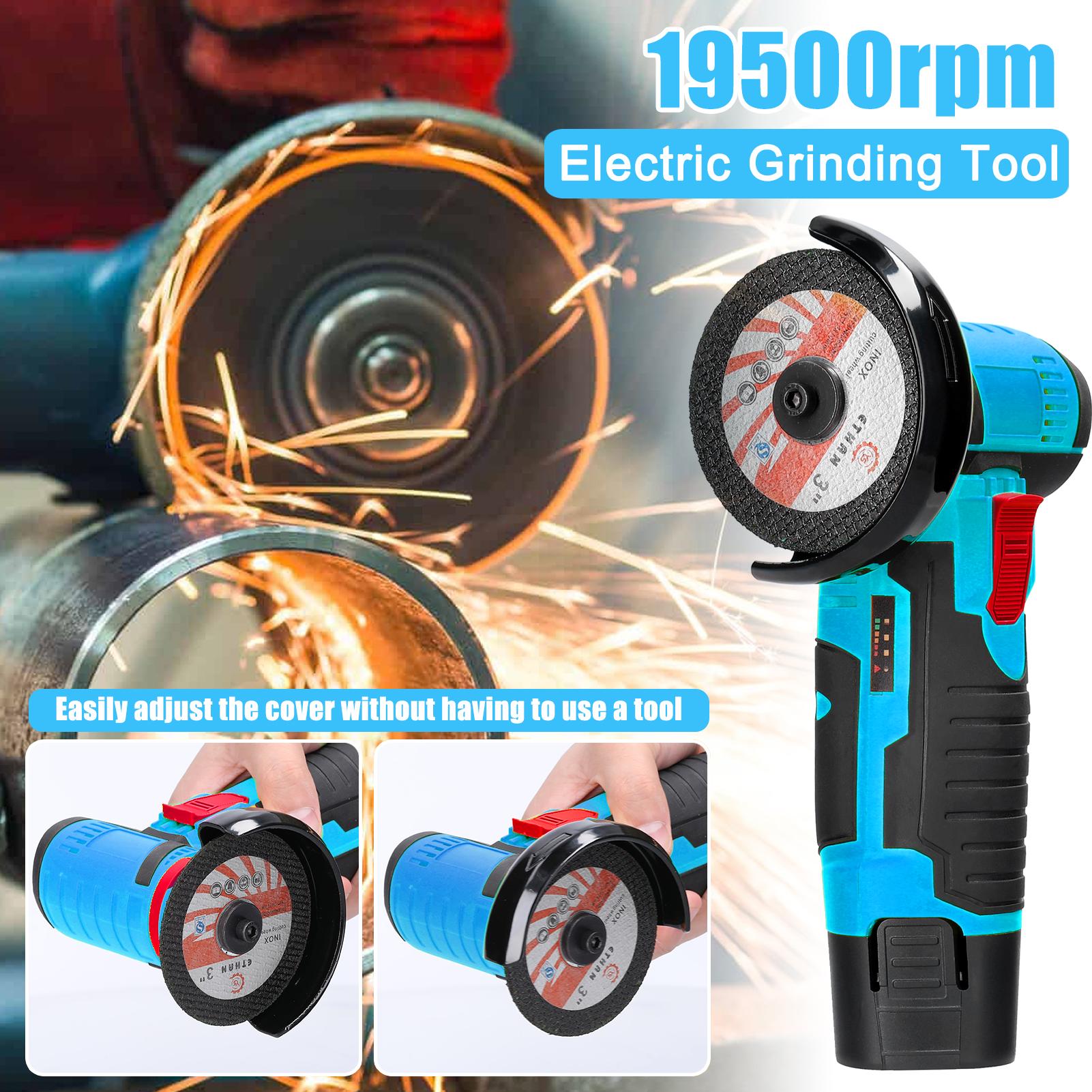 19500rpm Electric Grinding Tool Multifunctional Mini Grinder Handheld Cutter for Cutting Polishing Ceramic Tile Wood Stone Steel