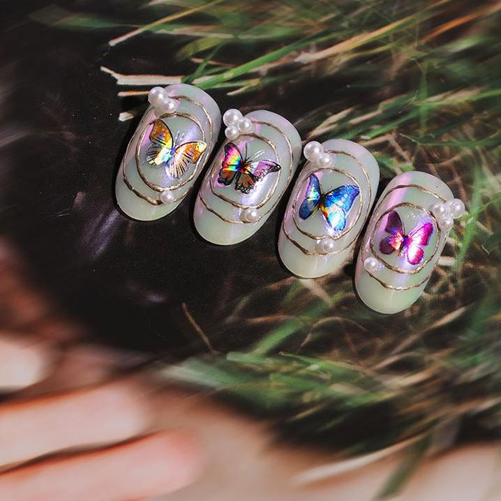 Sticker nails - hình dán móng 3D bướm hologram