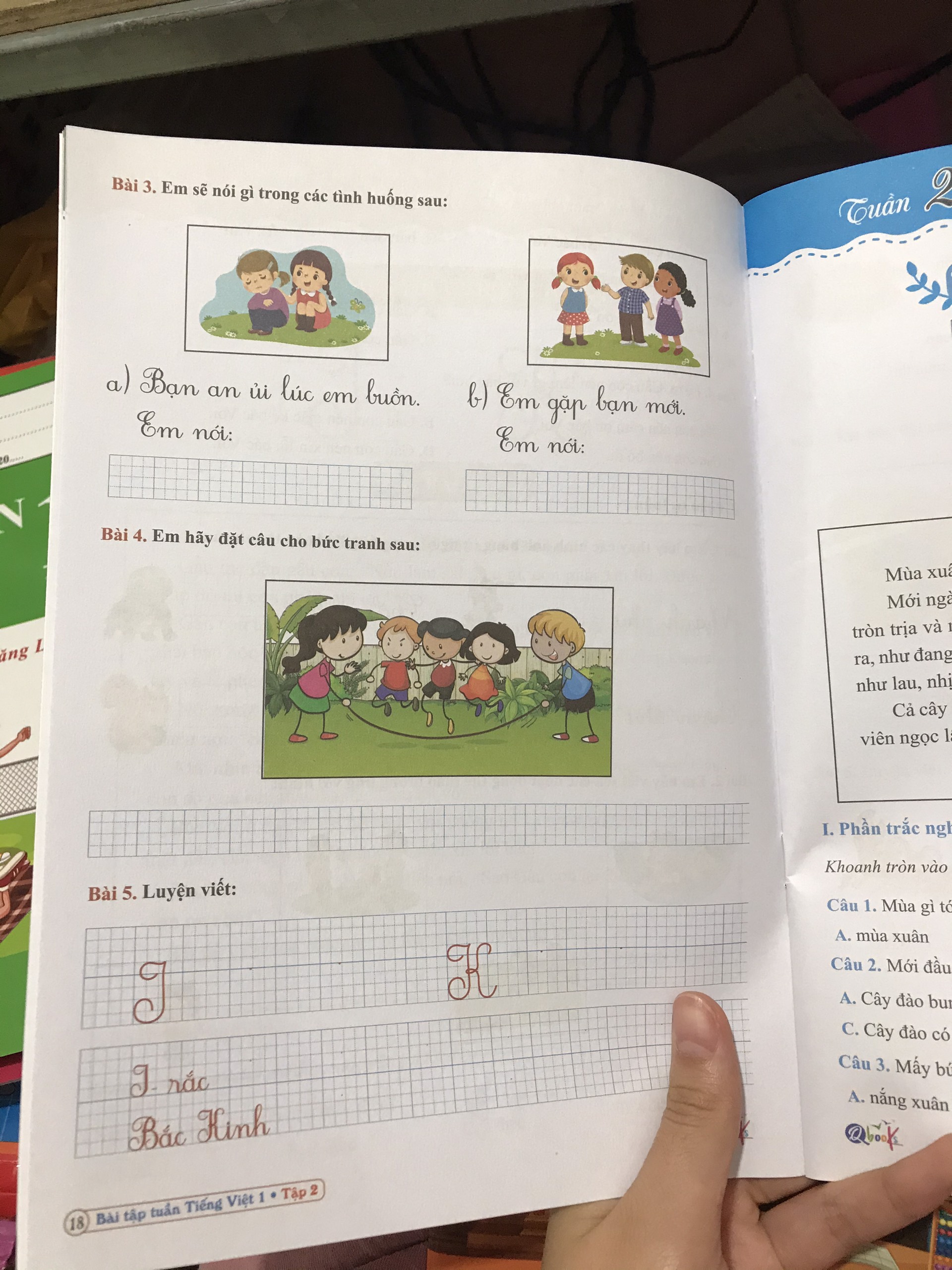 Bài tập tuần Tiếng Việt 1 tập 2