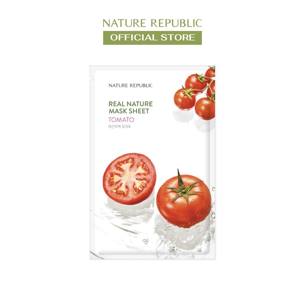 Nature Republic Mặt nạ giấy dưỡng ẩm, thanh lọc dưỡng sáng da Real Nature Tomato Mask Sheet 23ml