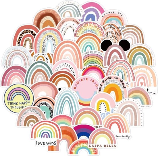 Set 30-60 Rainbow sticker - sticker cầu vồng