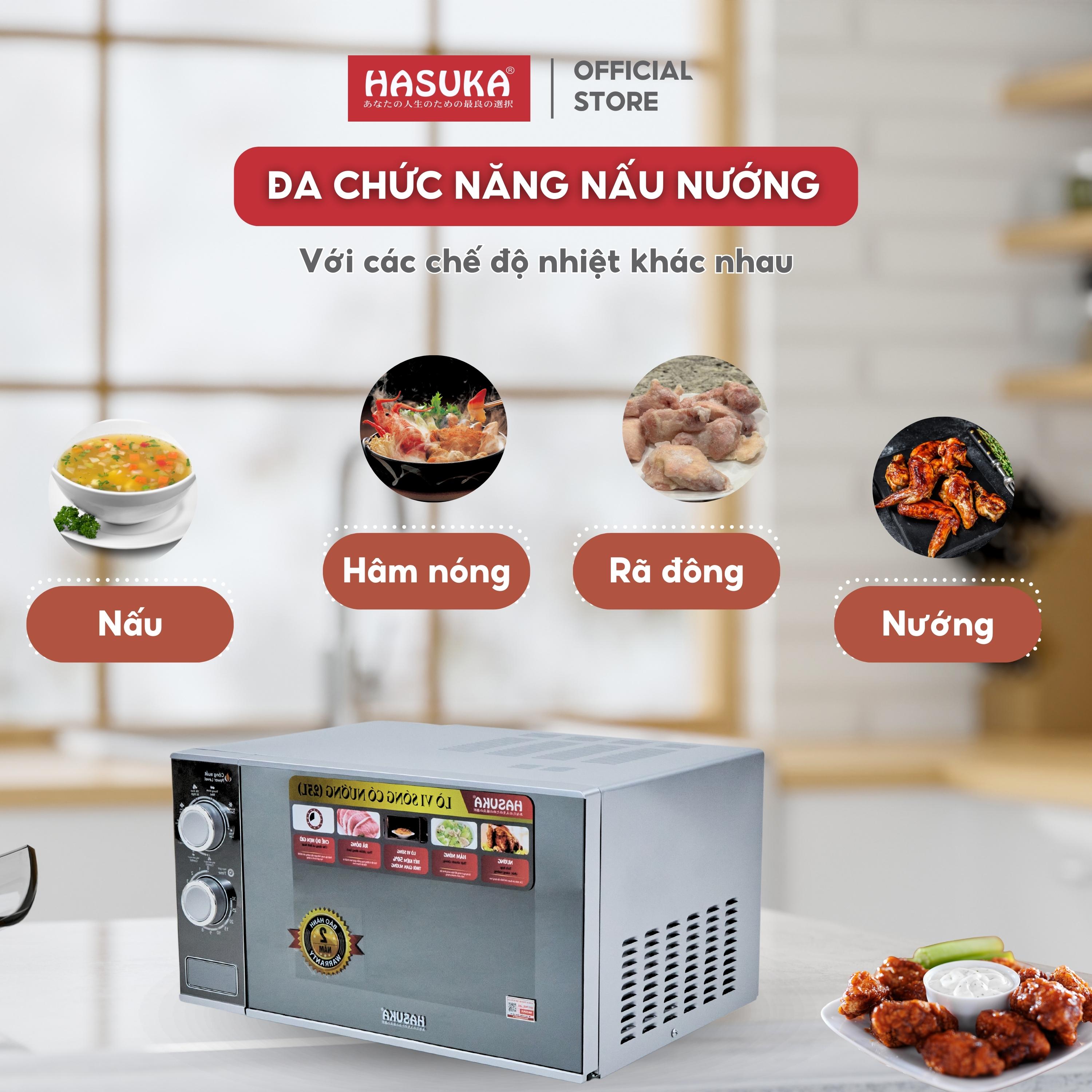 Lò vi sóng HASUKA HSK-256 công suất 1400W, dung tích 25L đa chức năng, nhiều tiện ích khác nhau - HÀNG CHÍNH HÃNG(BH 12 tháng)